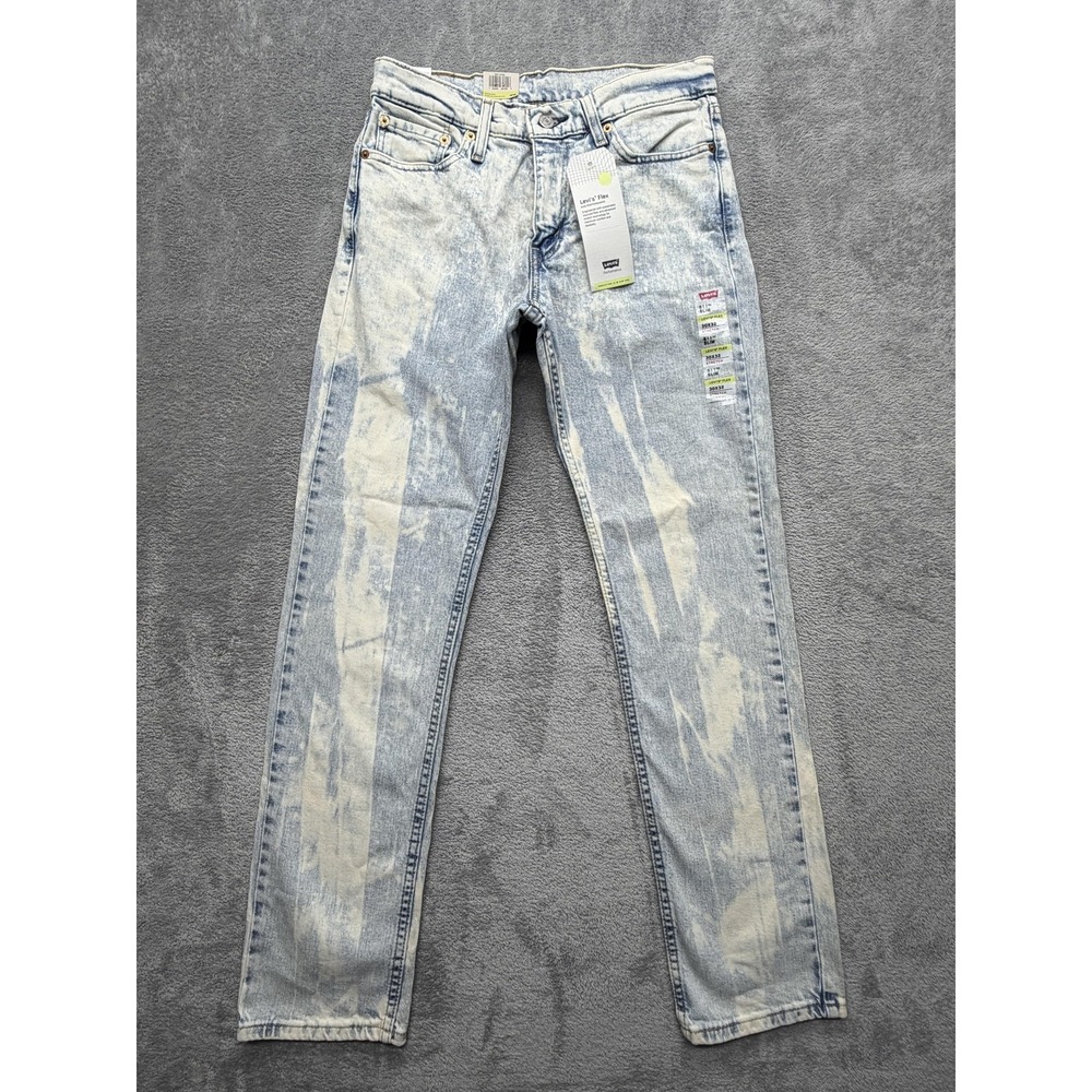 Levis 511 Jeans Mens Measured 30x31 Blue Slim Taper Acid Wash Stretch Denim Flex